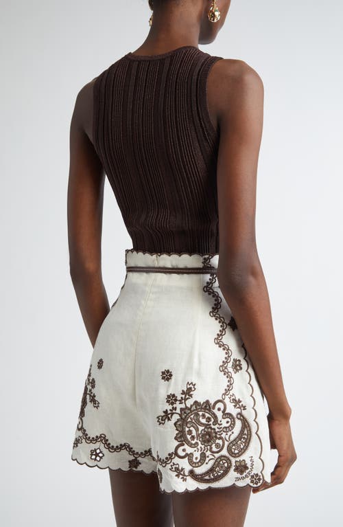 Shop Zimmermann Lucky Metallic Rib Tank In Metallic Chocolate