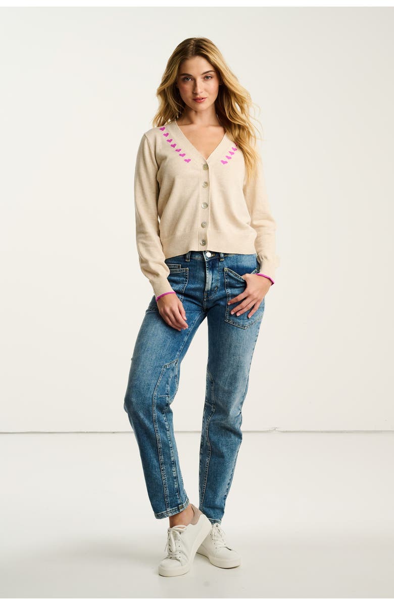 Lisa Todd Call It Love Cotton Cardigan, Alternate, color, Almond