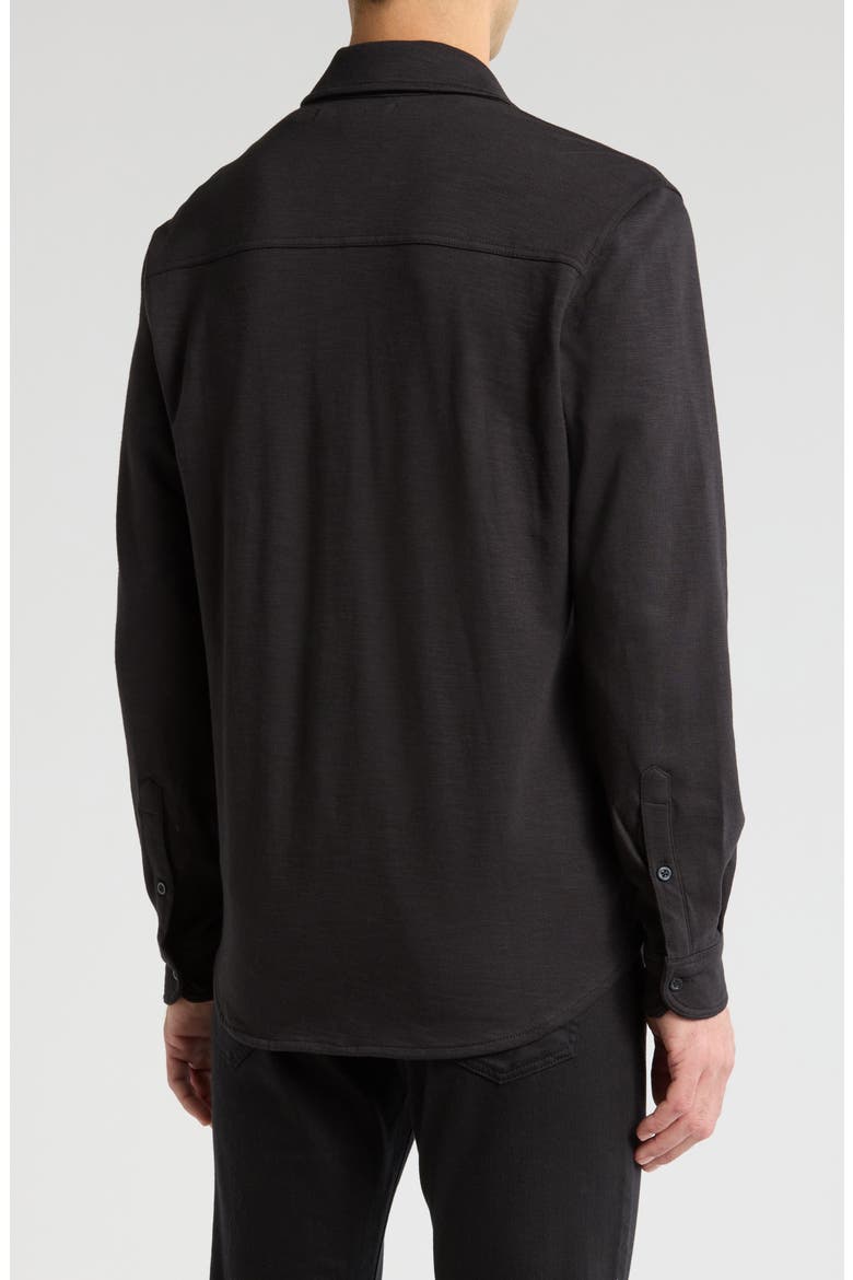 Knit Stretch Cotton Work Shirt, Alternate, color, BLACK
