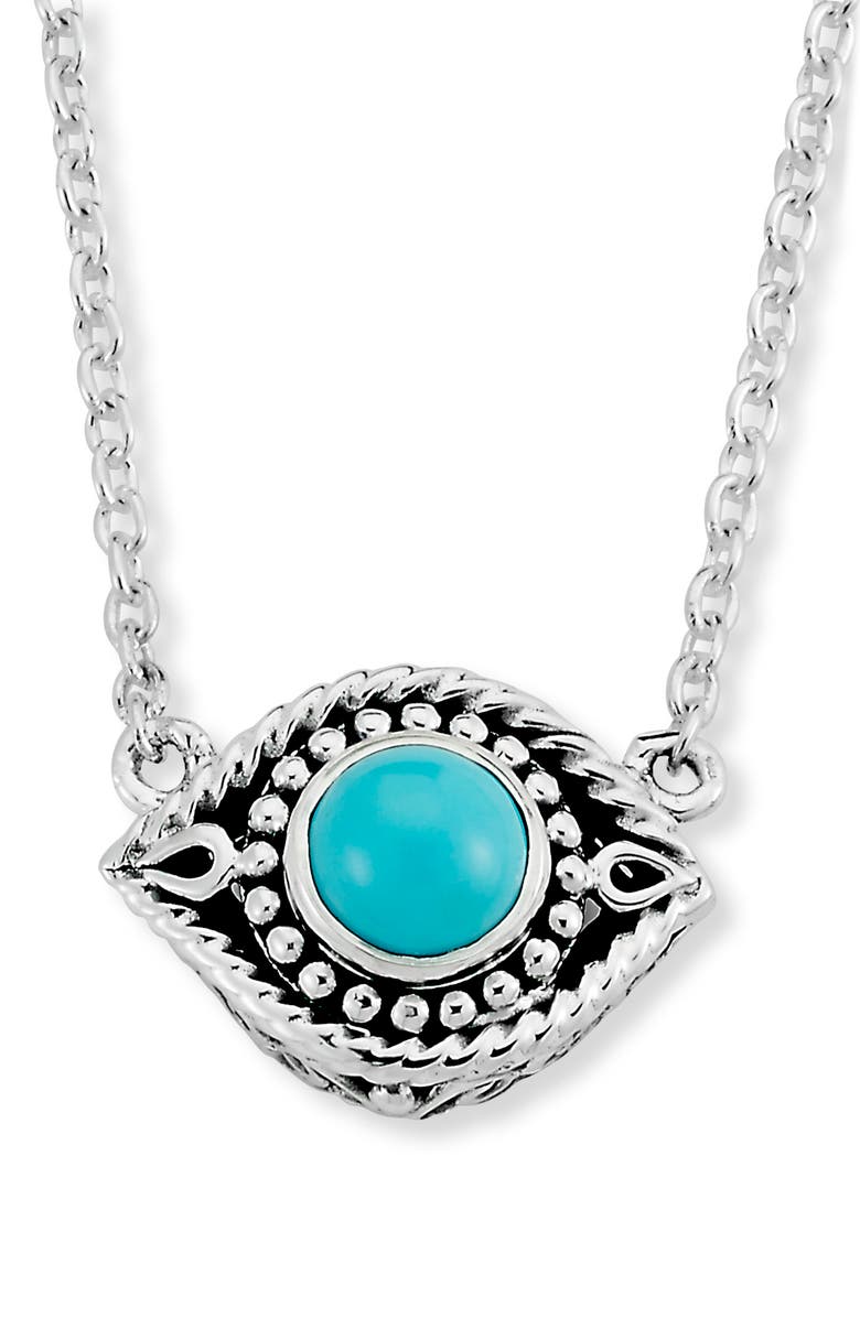 SAMUEL B. Sterling Silver Turquoise Evil Eye Necklace, Main, color, 