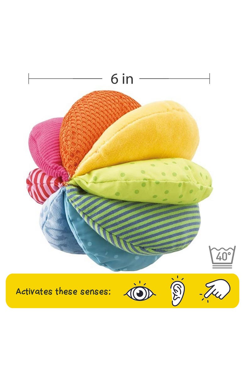 HABA Rainbow Baby Ball - Machine Washable Baby Sensory Toys - Ideal Baby Toy for Teething, Tummy Time Toys for Ages 6 Months & up, Alternate, color, Multi