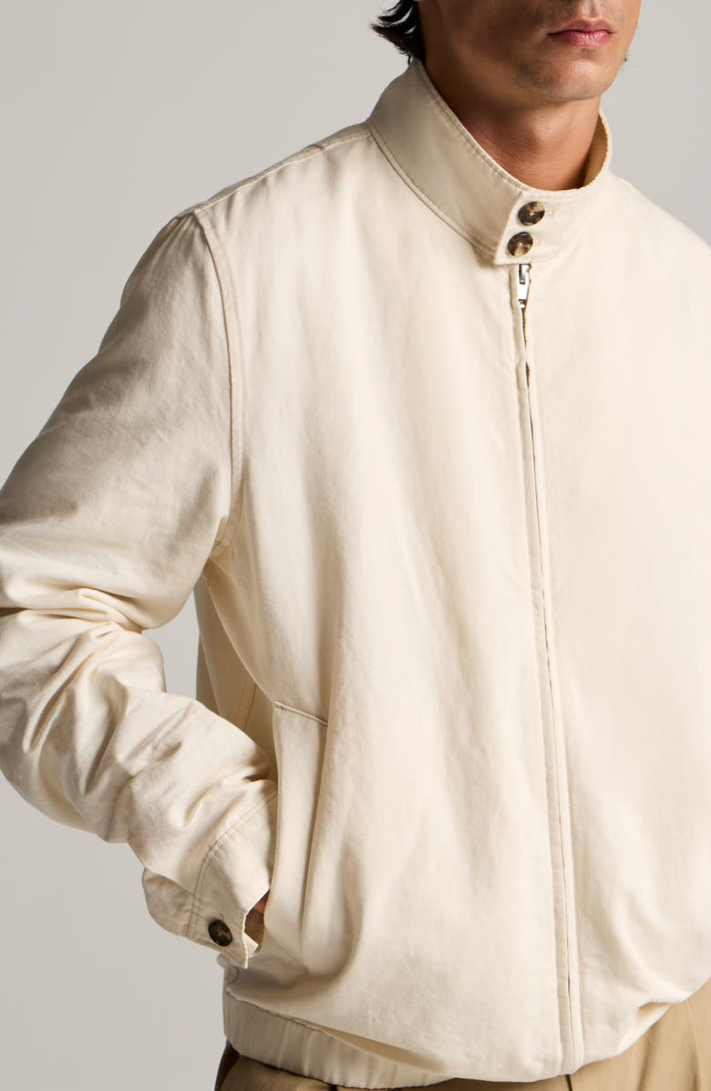 Vince Cotton & Linen Bomber Jacket, Alternate, color, Blanco