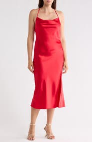 Renee C Satin Midi Slipdress