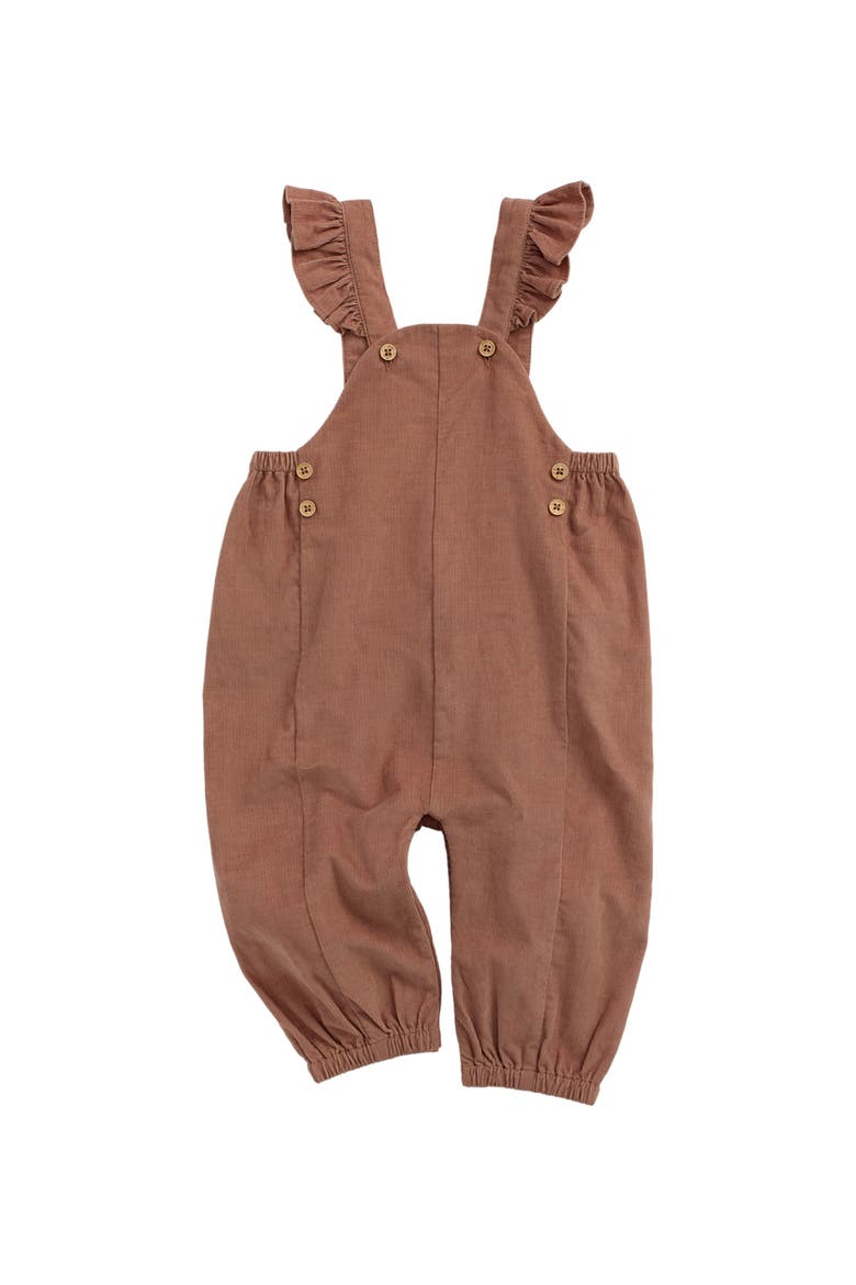 Frilled Corduroy Overalls, Main, color, Mocha Mousse