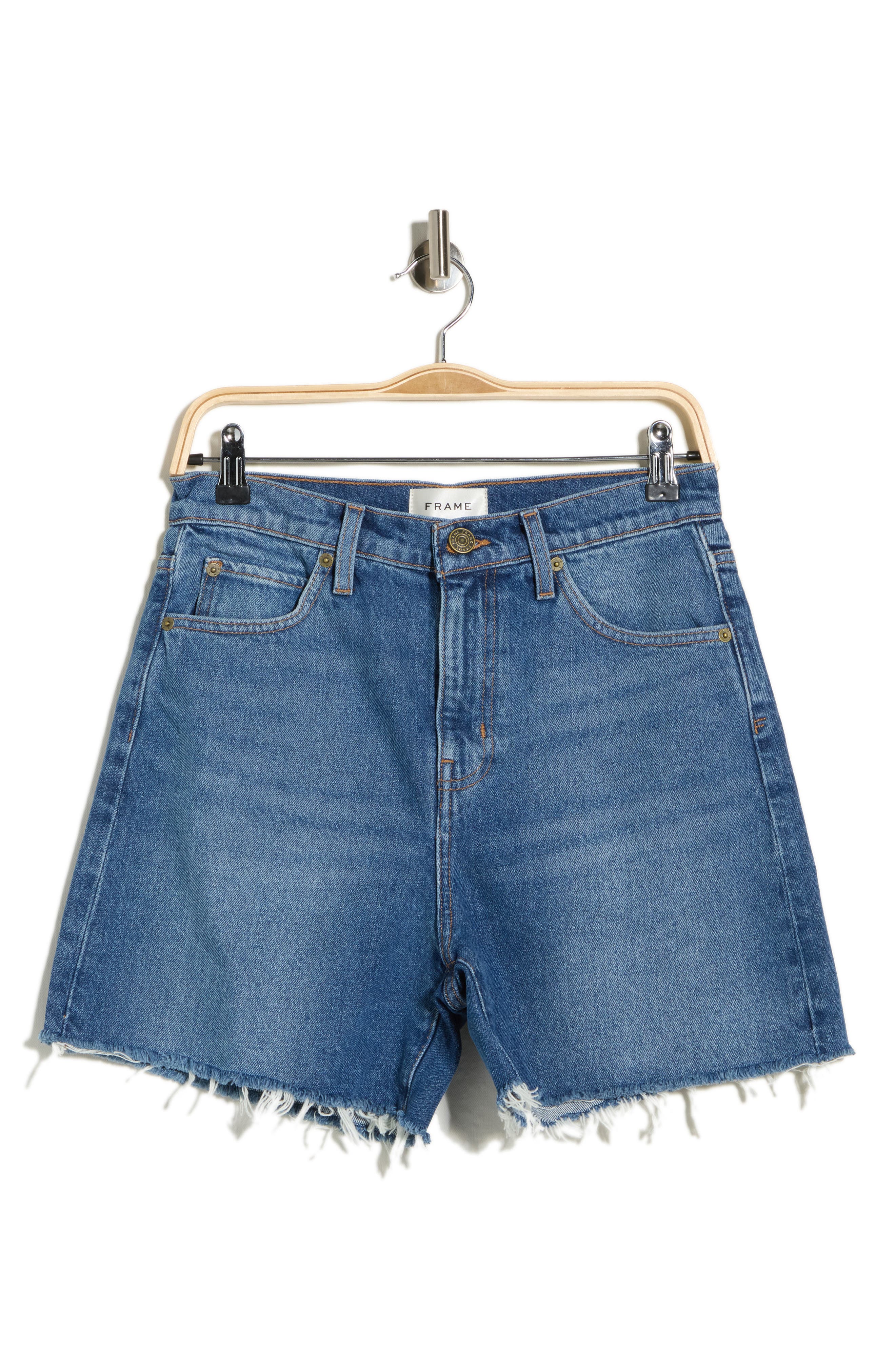 FRAME The Easy Fray Hem Denim Shorts