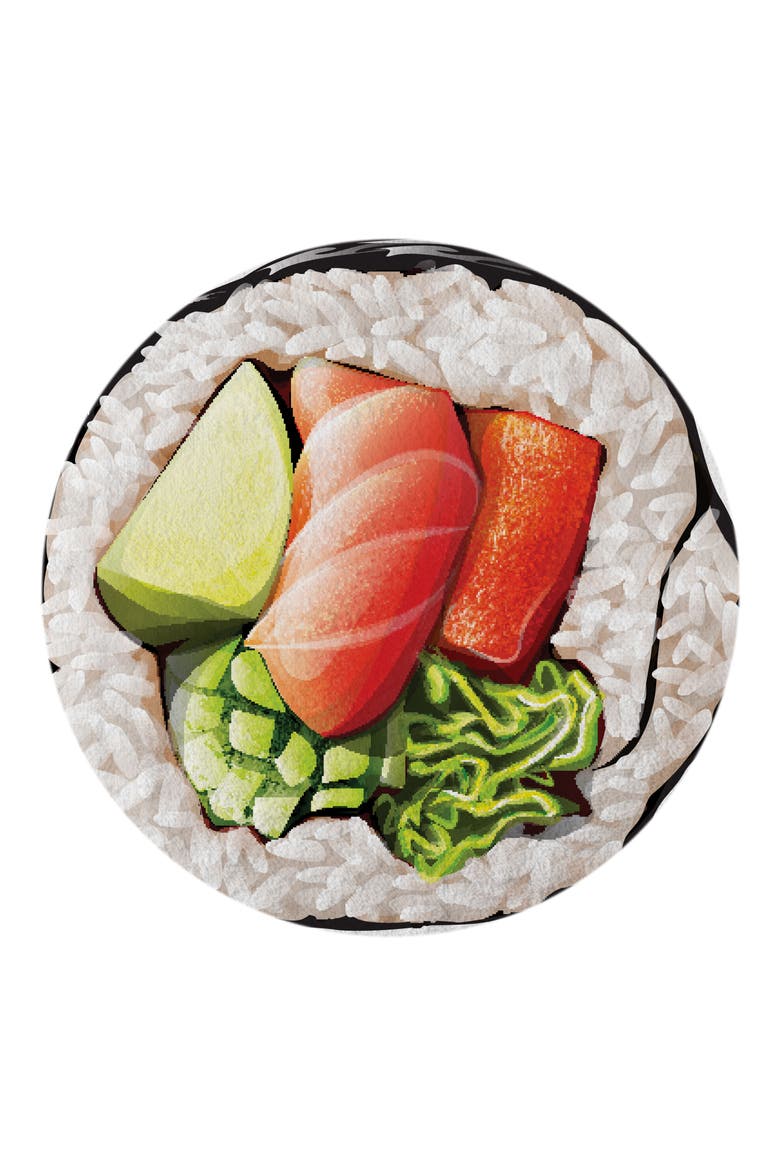 The California Roll Round Towel, Main, color, WHITE/ MULTI