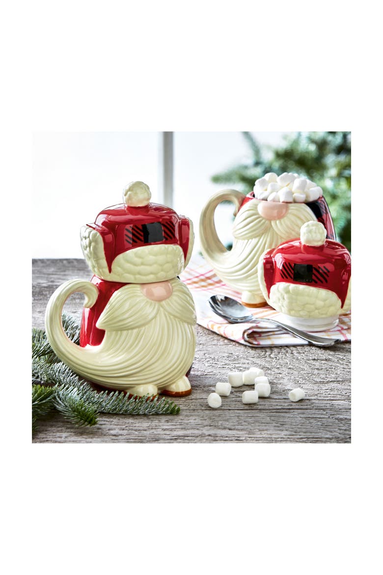 Lars Gnome Lidded Mug Ceramic Drinkware for Christmas, Alternate, color, Multicolored