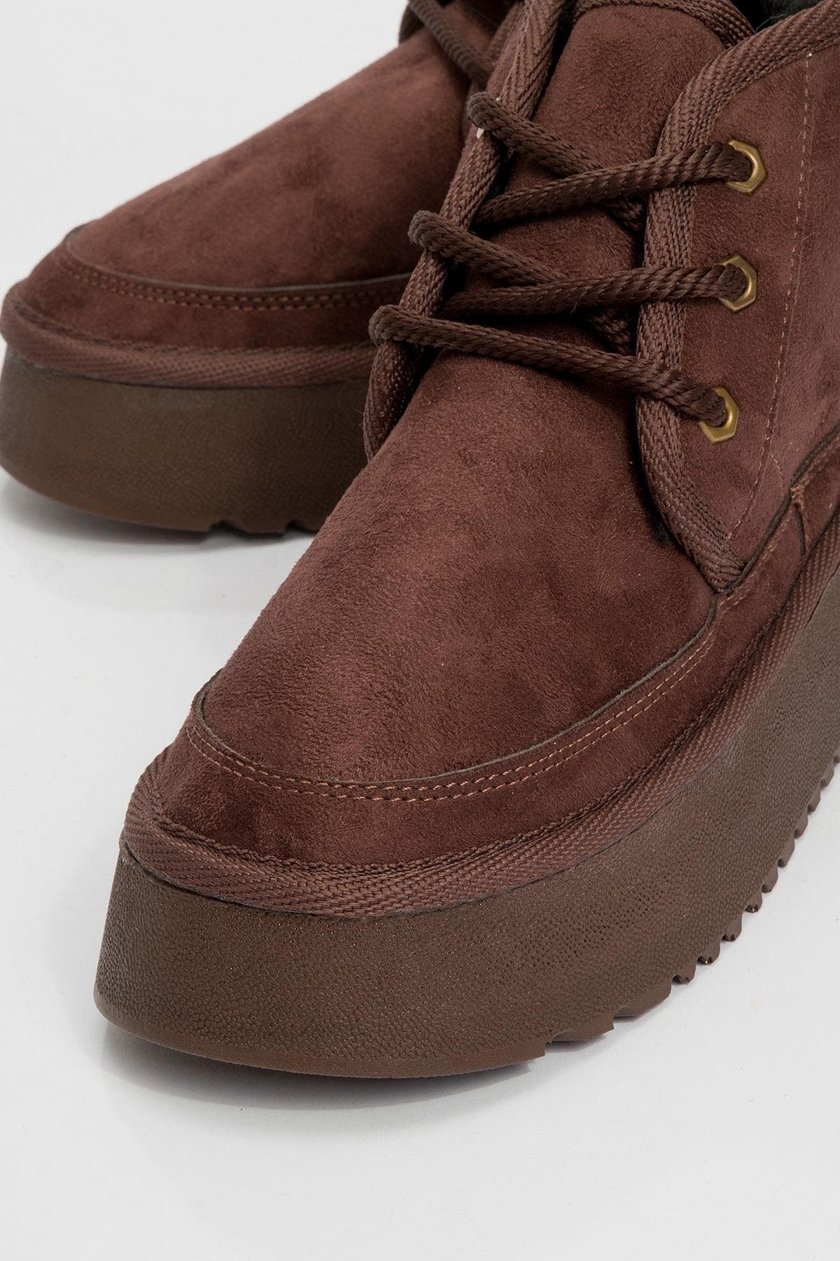 Ovela Chunky Boot, Alternate, color, Brown Suede Faux Leather