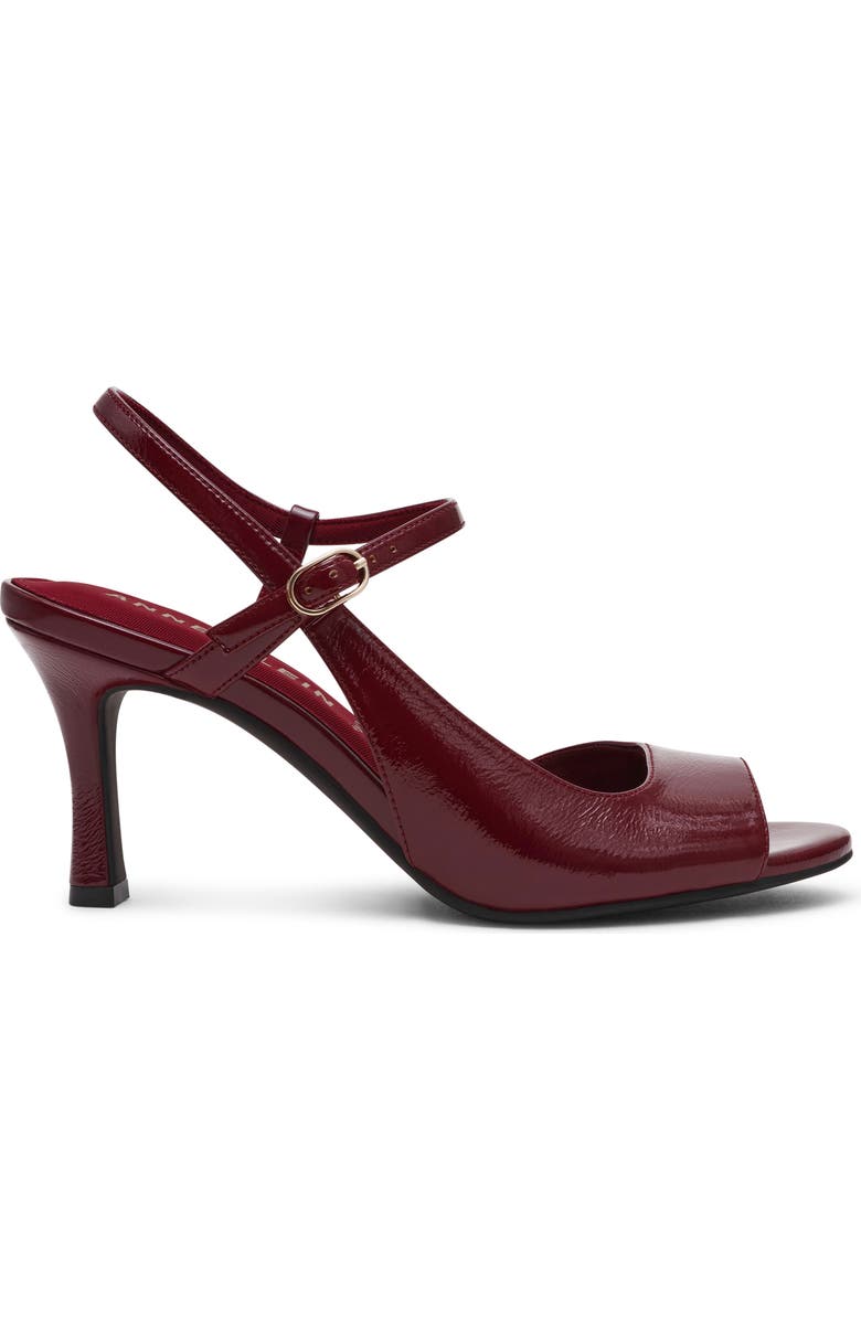 Anne Klein Jessica Ankle Strap Sandal, Alternate, color, Bordeaux Crinkle