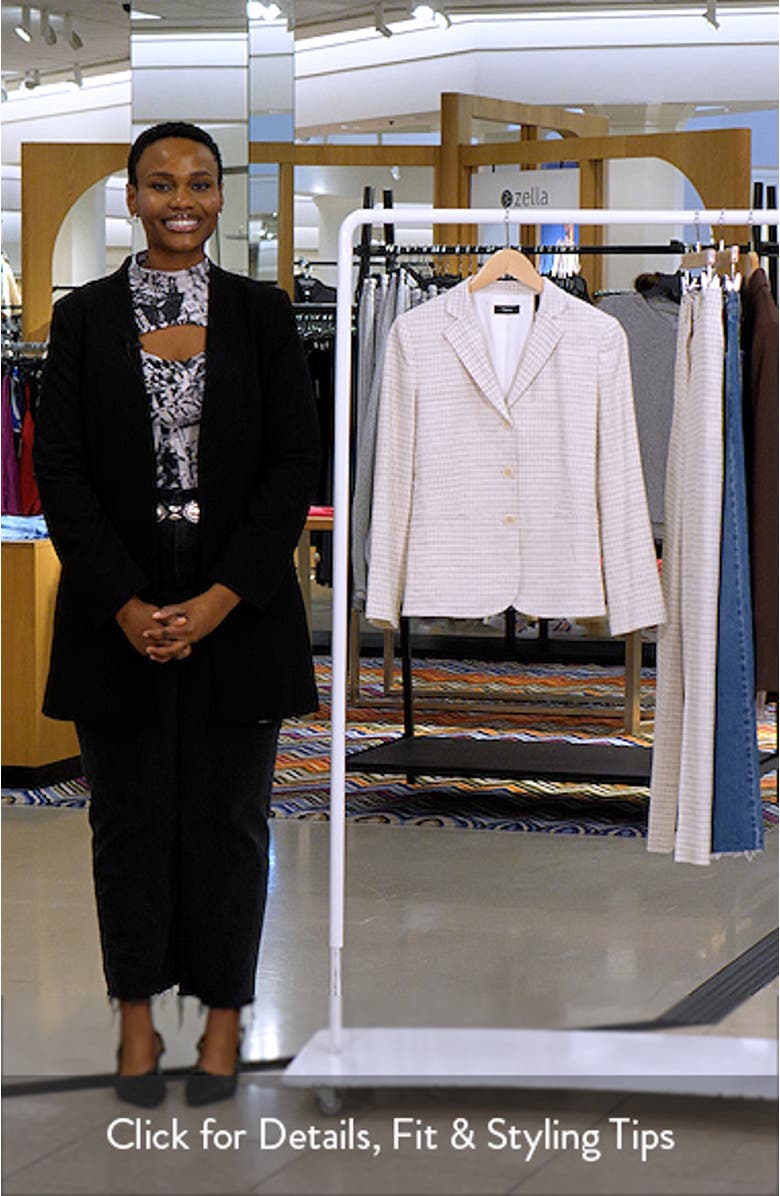 Shrunken Check Linen Blend Jacket, sales video thumbnail