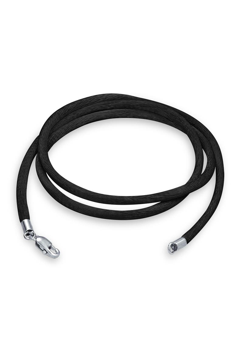 Set of 3 Silk Cord Necklaces, Alternate, color, BLACK