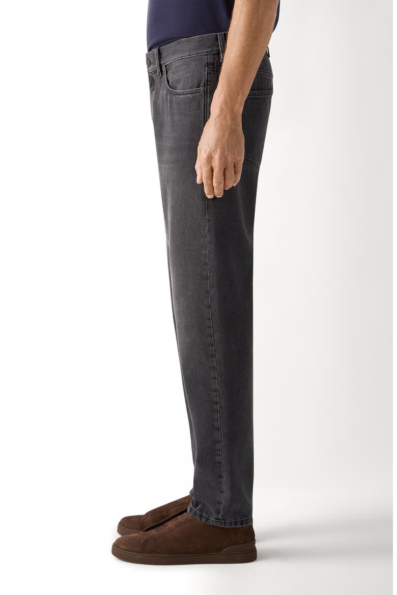 Black Stone-Washed Cotton Roccia Jeans, Alternate, color, BLACK