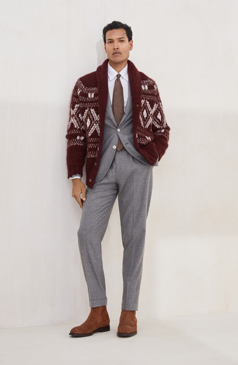 Brunello Cucinelli Flannel trousers, Alternate, color, Grey