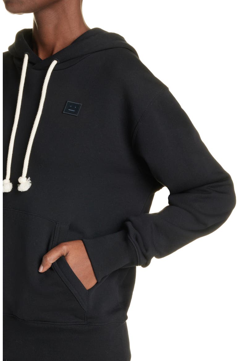 Fairah Face Patch Cotton Hoodie, Alternate, color, BLACK