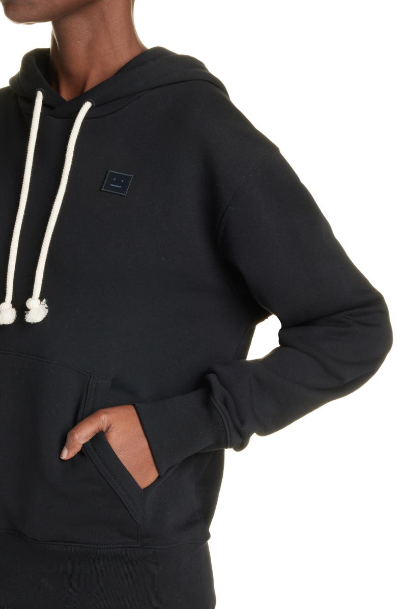 Acne Studios Fairah Face Patch Cotton Hoodie, Alternate, color, 