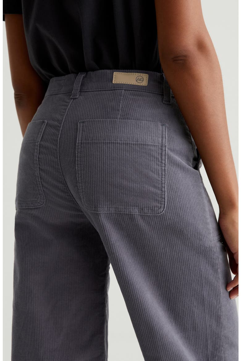 Saige Mid Rise Wide Leg Corduroy Pants, Alternate, color, GREY EMBER