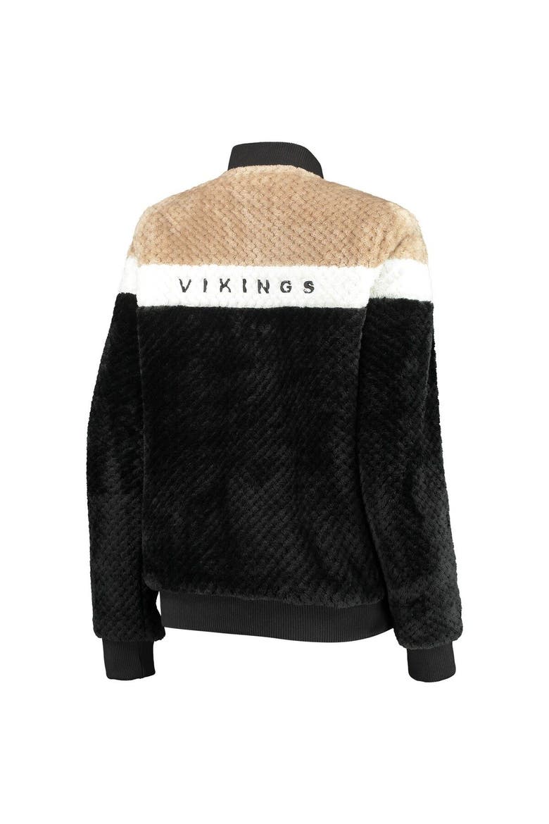 Women's G-III 4Her by Carl Banks Black/Cream Minnesota Vikings Riot Squad Sherpa Full-Snap Jacket, Alternate, color, Black
