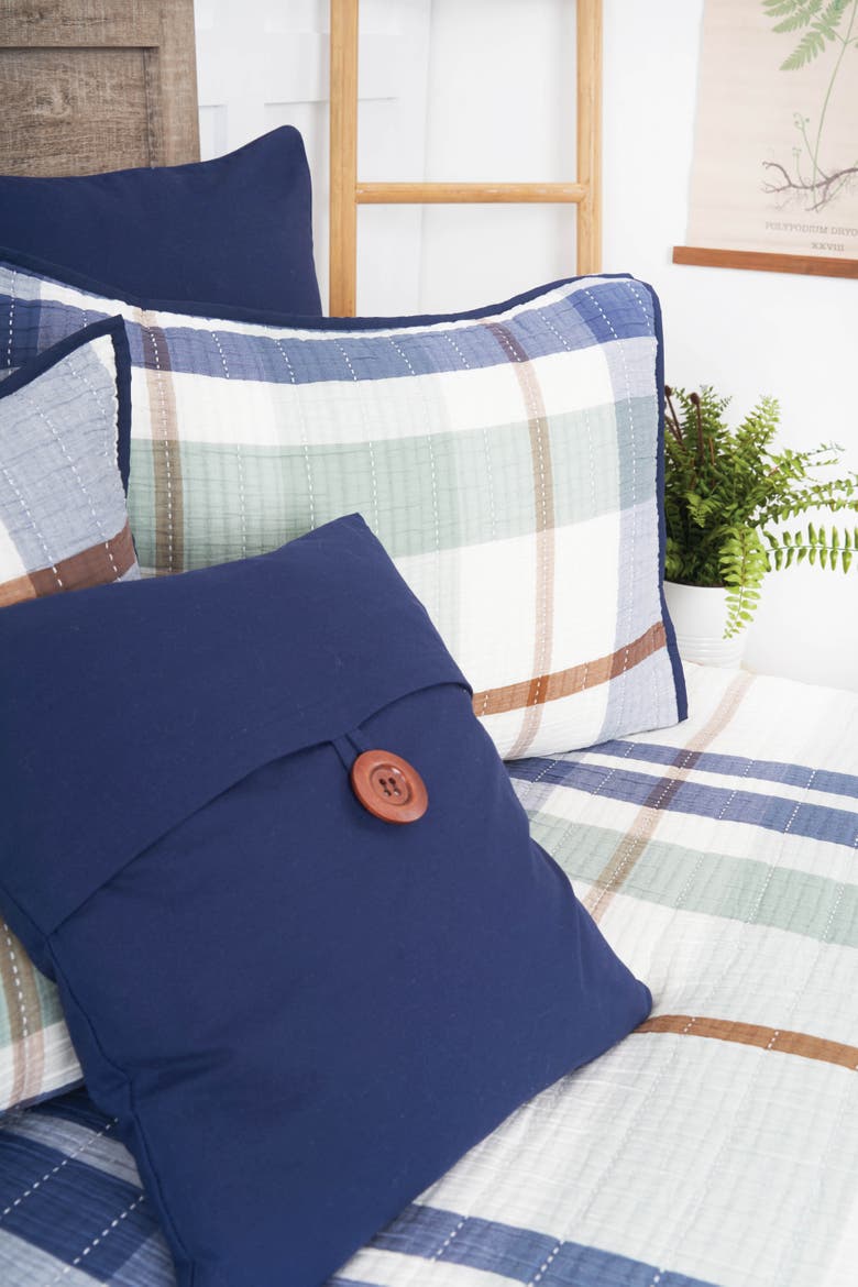 Cypress Plaid Coverlet Set, Alternate, color, Blue