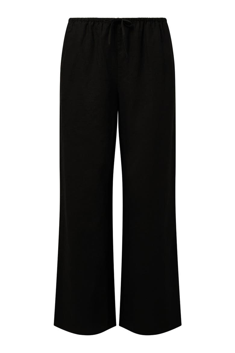 Air Linen Drawstring Pant, Main, color, BLACK