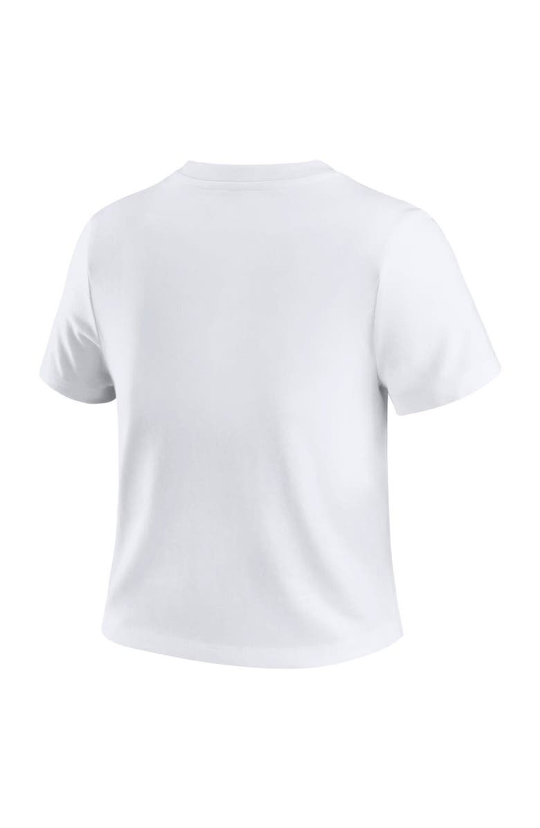 WEAR by Erin Andrews Women's WEAR by Erin Andrews  White New York Mets Distressed Cropped Baby T-Shirt, Alternate, color, 