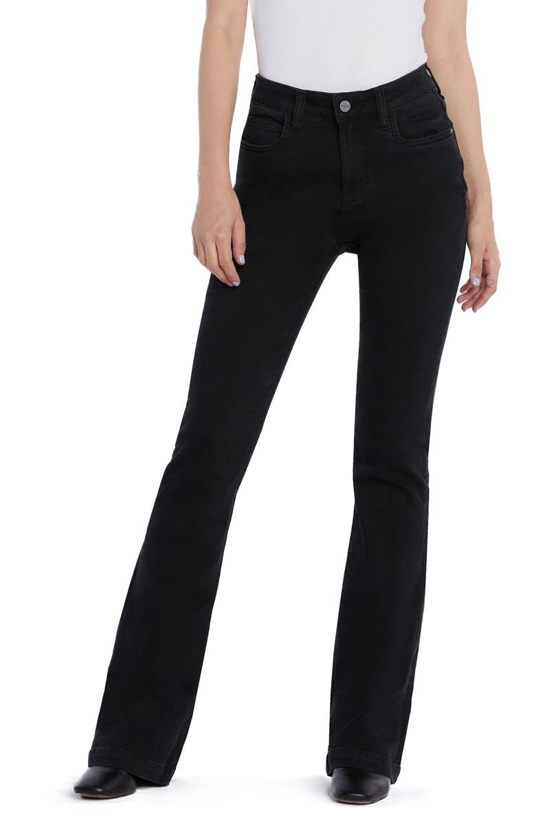 HINT OF BLU Rosa Flare Jeans, Main, color, Black