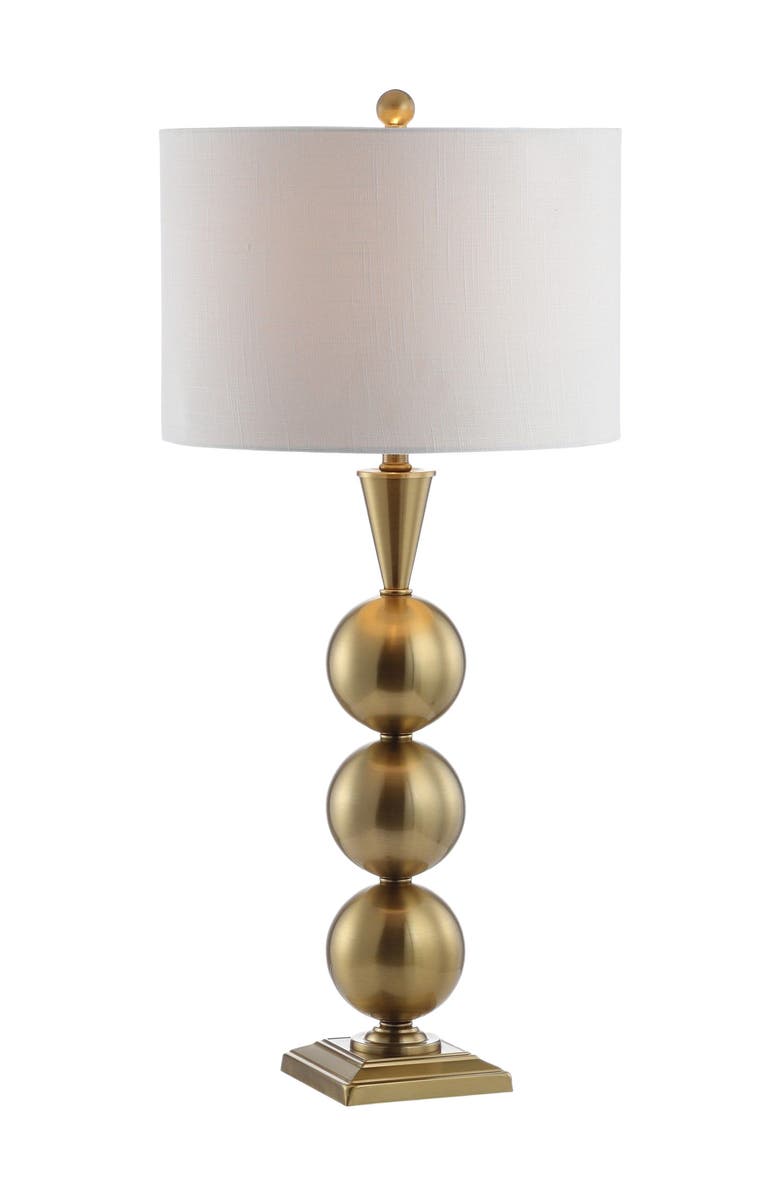JONATHAN Y Mackenzie 33" Metal LED Table Lamp, Brass, Main, color,