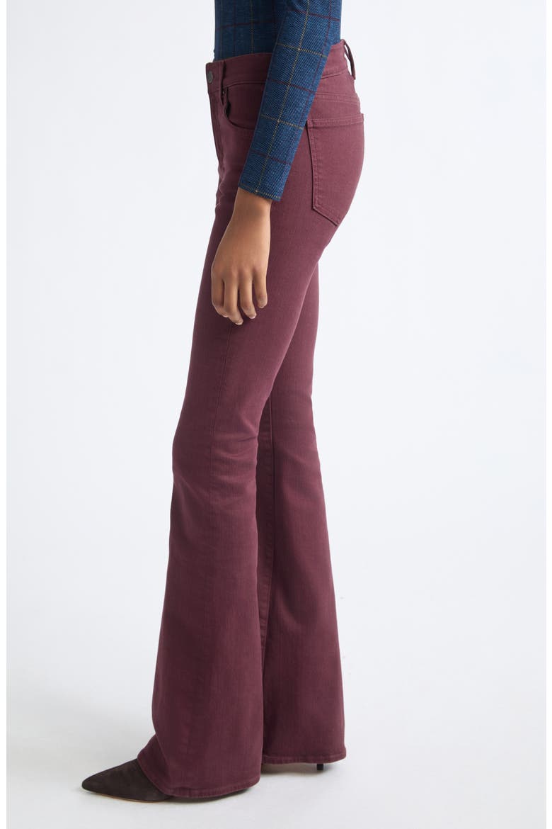 Beverly Mid Rise Skinny Flare Jeans, Alternate, color, BURGUNDY