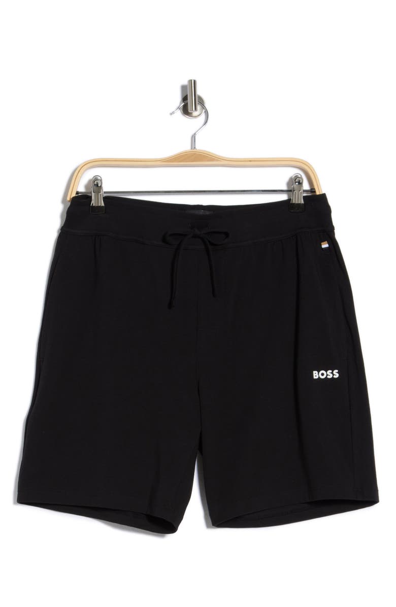 BOSS Stretch Cotton Lounge Shorts, Main, color, Black