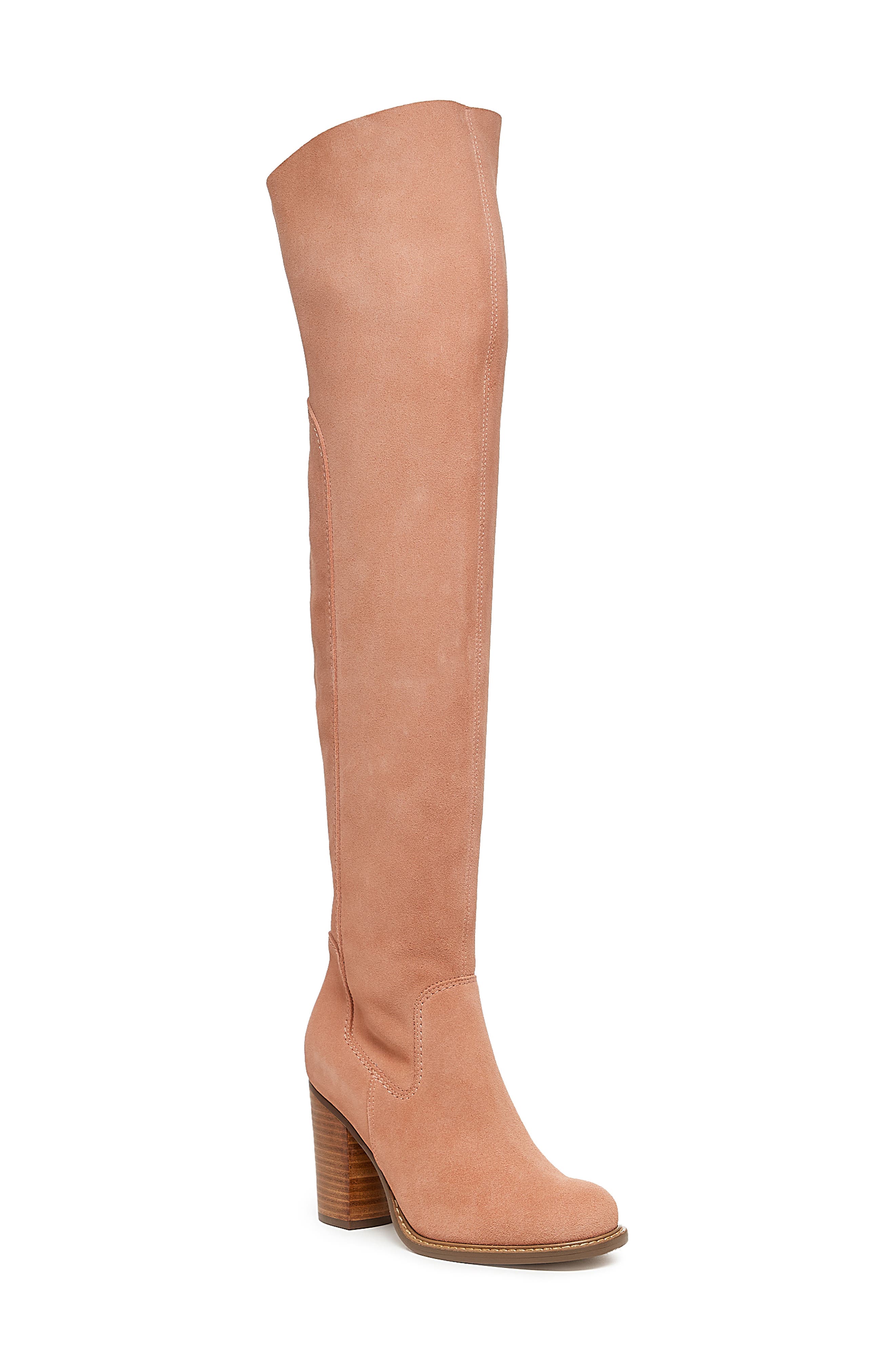 blush over the knee boots