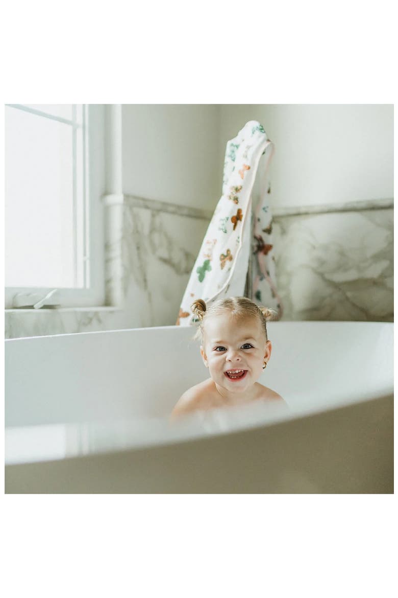 Cotton Muslin & Terry Hooded Towel, Alternate, color, BUTTERFLIES