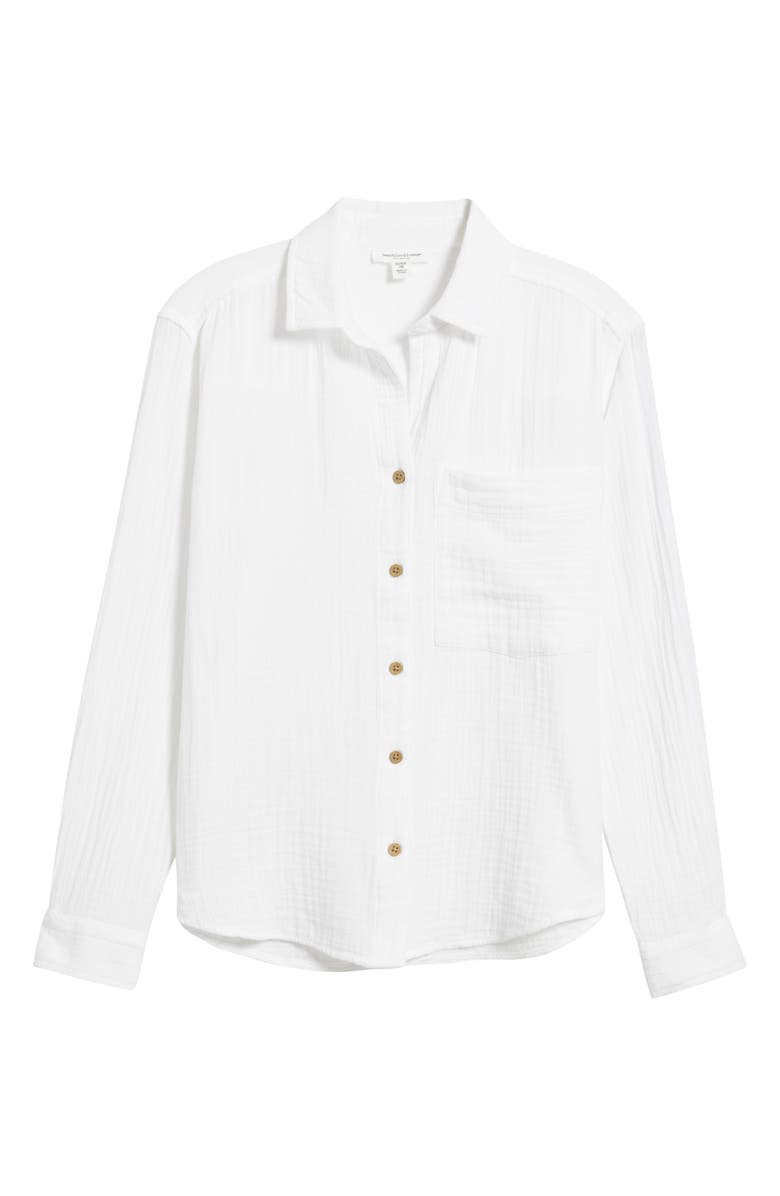 beachlunchlounge Cameletta Cotton Gauze Button-Up Shirt, Alternate, color, 