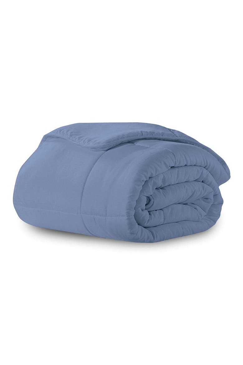 Microfiber Down-Alternative Solid Color Comforter, Main, color, SLATE BLUE