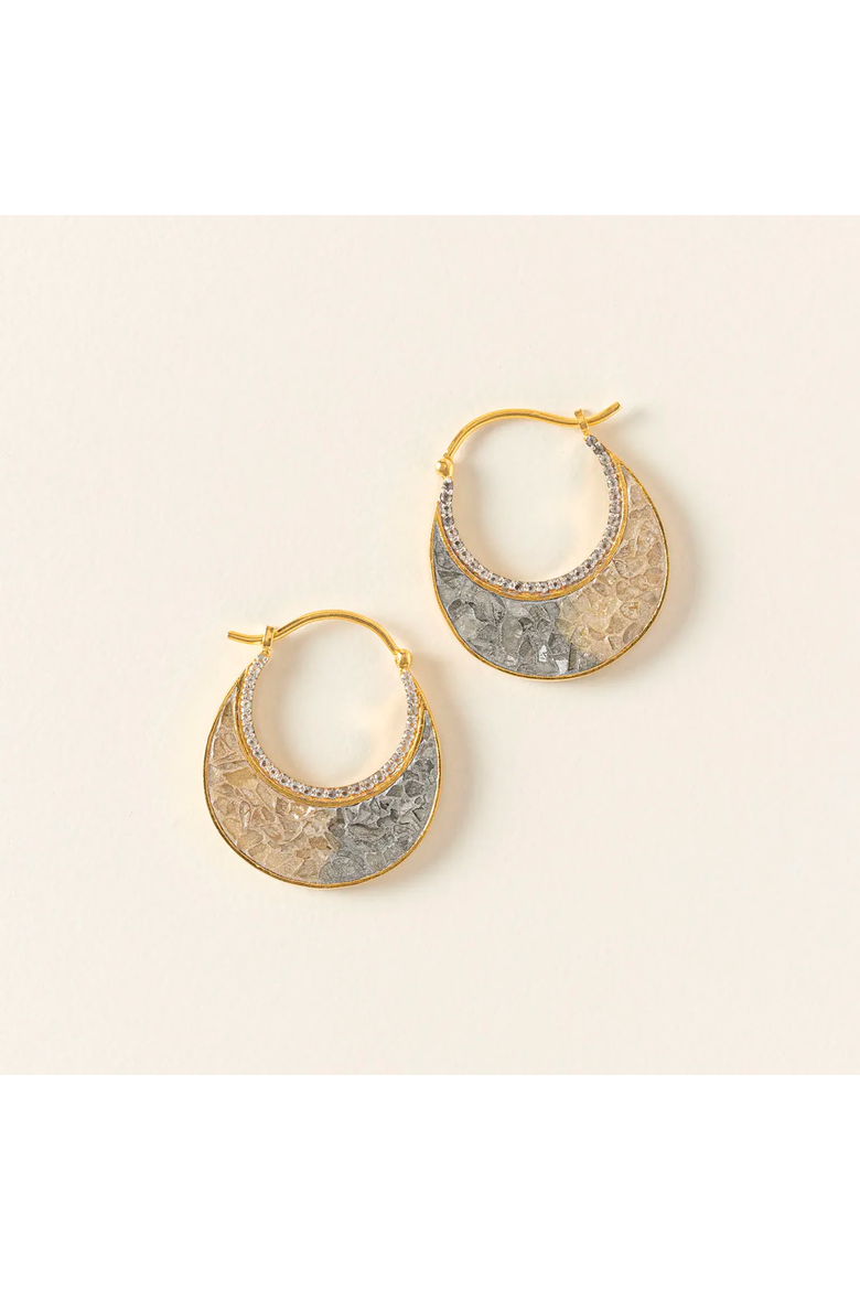 Sliced Raw Diamond Crescent Earrings by Shana Gulati, Alternate, color, Gold
