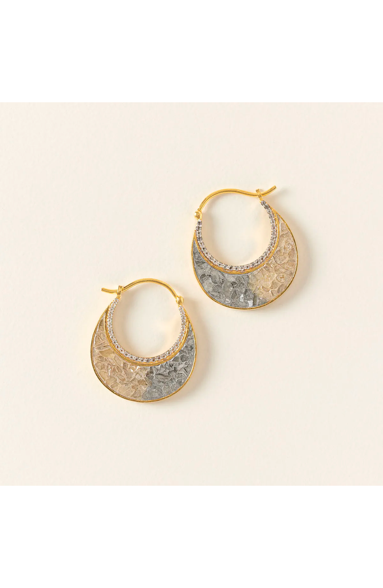 Uncommon Goods Sliced Raw Diamond Crescent Earrings by Shana Gulati, Alternate, color, Gold