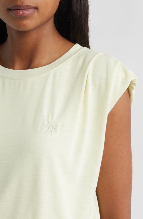 Wit & Wisdom Pleated Cap Sleeve T-shirt In Yellow