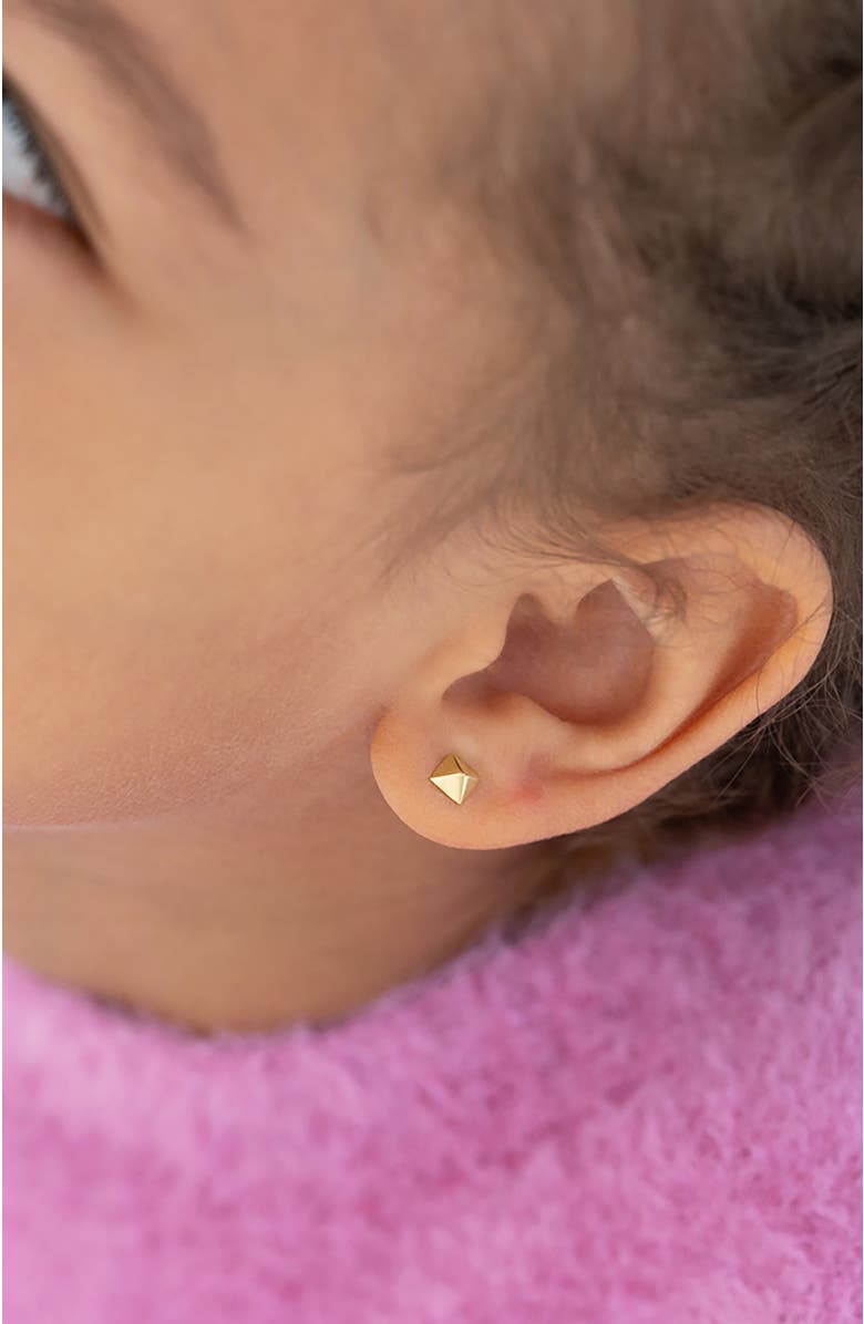 In Season Jewelry 14k Dainty Pyramid Earrings, Alternate, color, 