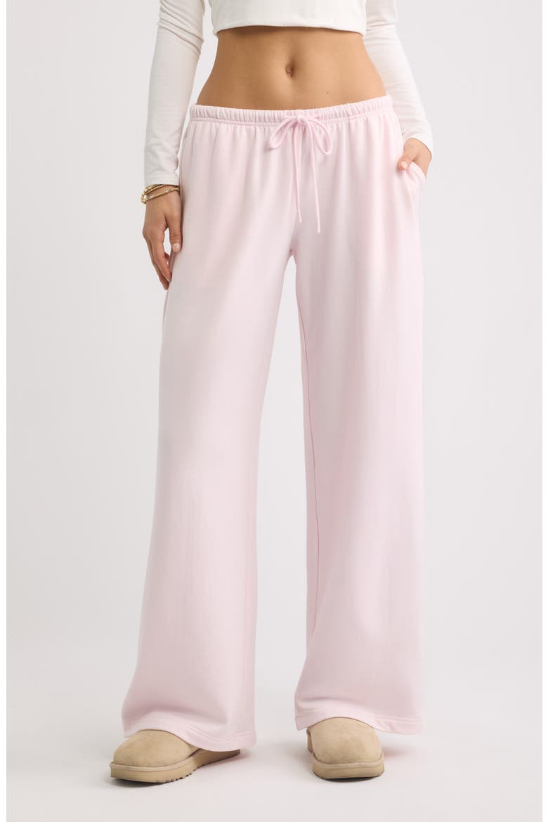 Narrow Waistband Baggy Wide Leg Sweatpants, Main, color, PINK PRIMROSE