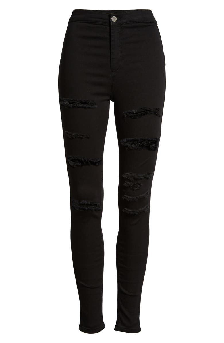 Topshop MOTO Joni Ripped Skinny Jeans, Alternate, color, 