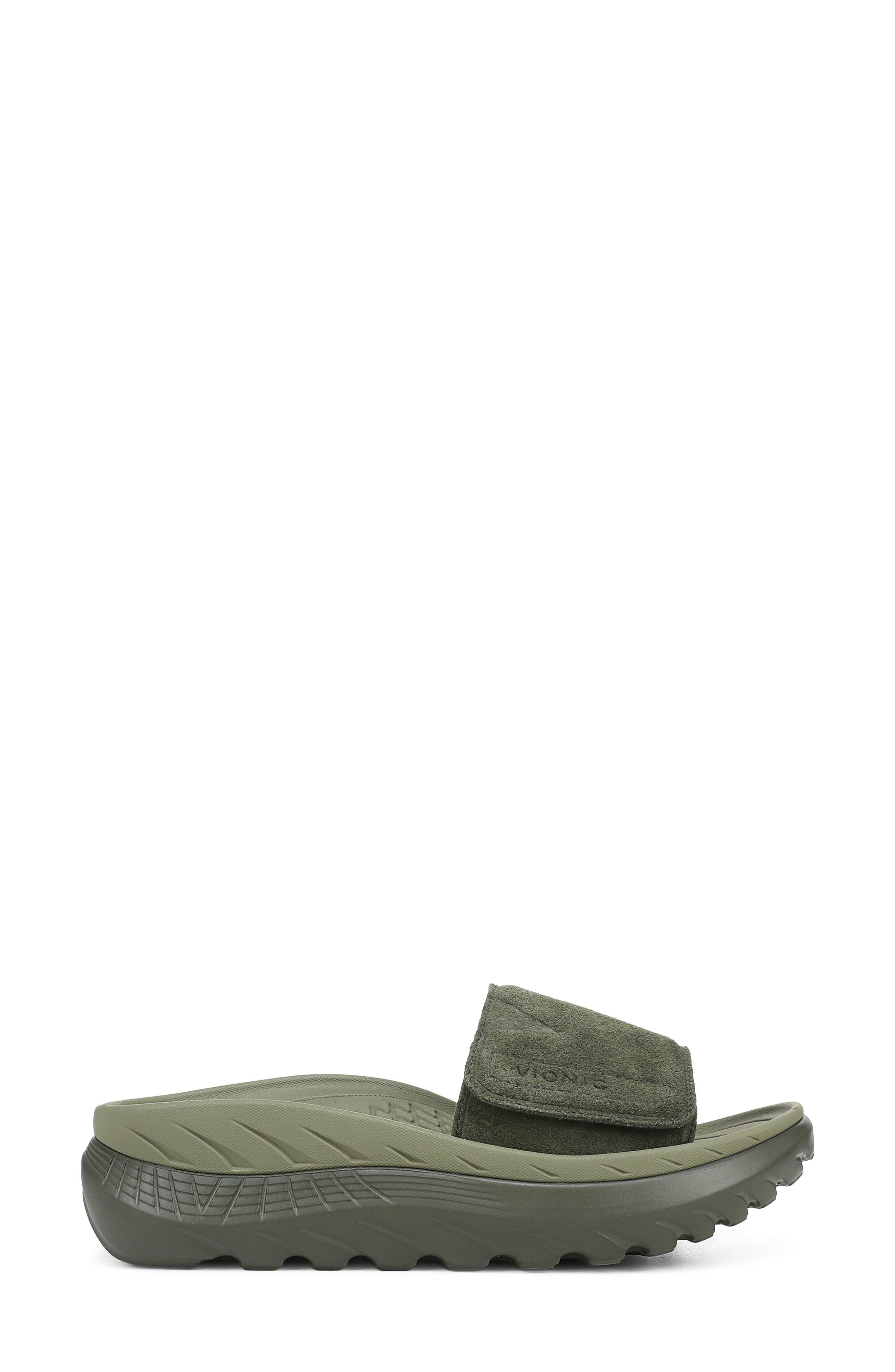 Rejuvenate Slide Sandal, Alternate, color, OLIVE MOSS SUEDE