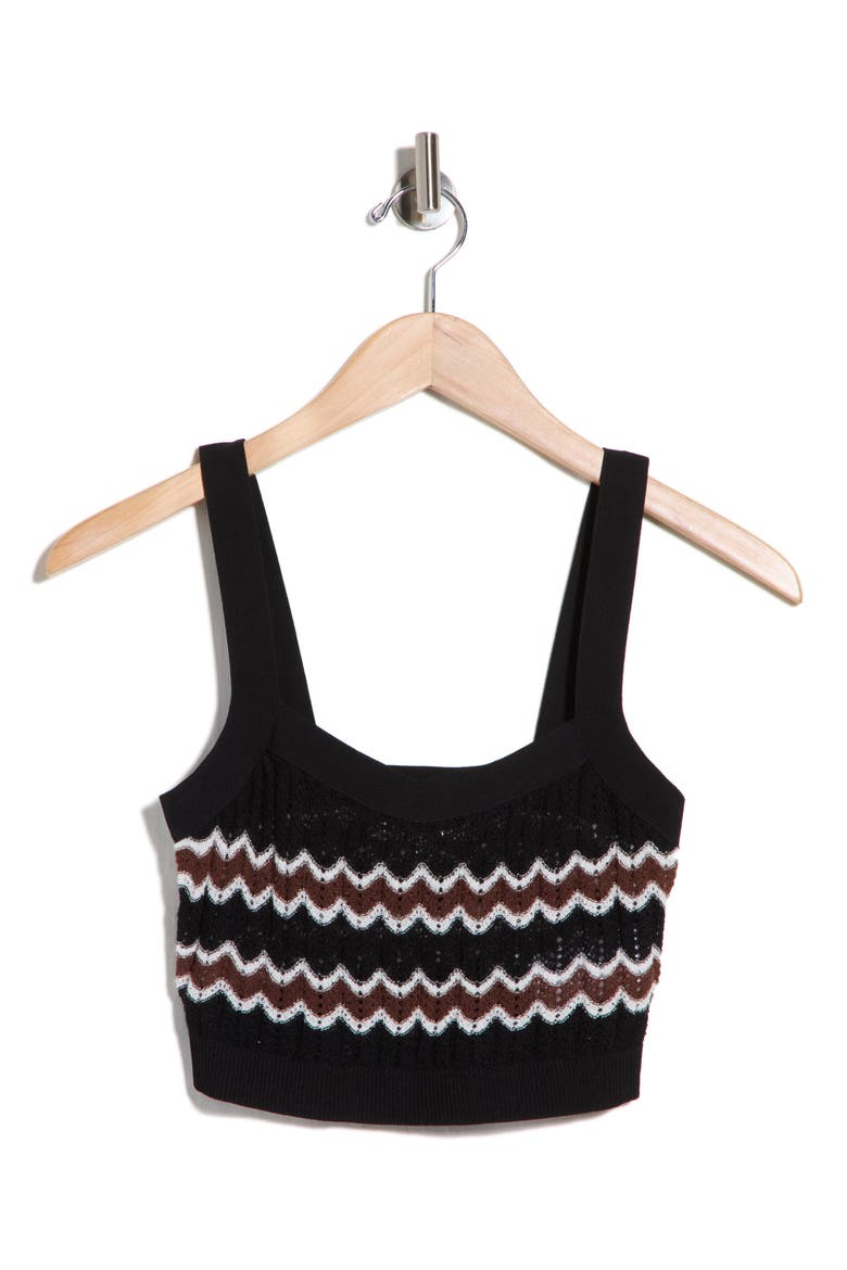 Stephanie Crop Sweater Tank, Alternate, color, BLACK/ COFFEE GRIND/ MULTI