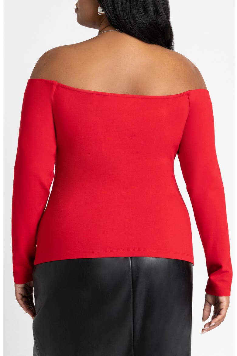 Square Neck Off the Shoulder Top, Alternate, color, BARBADOS CHERRY