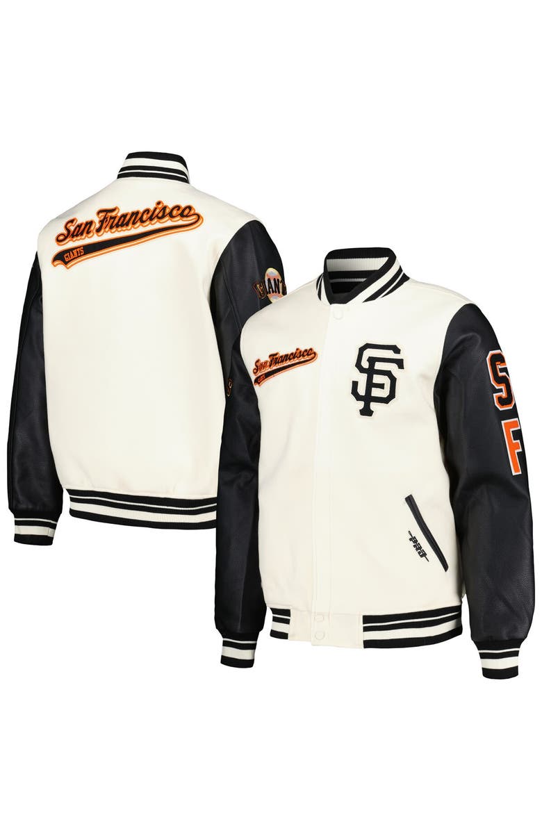 PRO STANDARD Men's Pro Standard Cream San Francisco Giants Script Tail Wool Full-Zip Varity Jacket, Main, color,