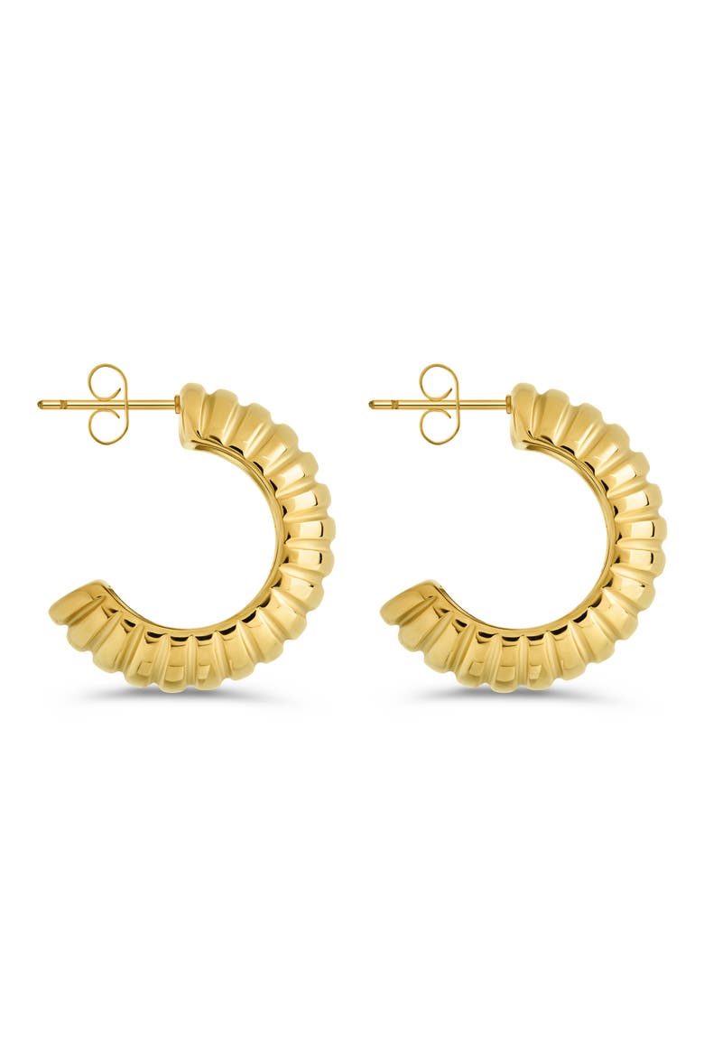 Philippa Ribbed Huggie Hoop Earrings, Alternate, color, GOLD