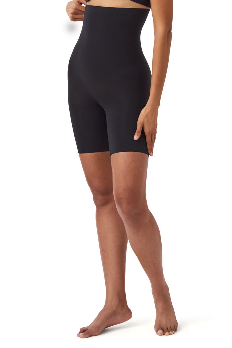 SPANXsculpt™ Seamless Power High Waist Mid Thigh Shorts, Alternate, color, VERY BLACK