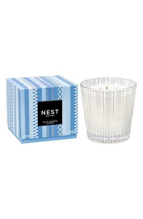 Blue Cypress & Snow Three-Wick Candle