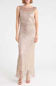 Ruched Sleeveless Sequin Dress