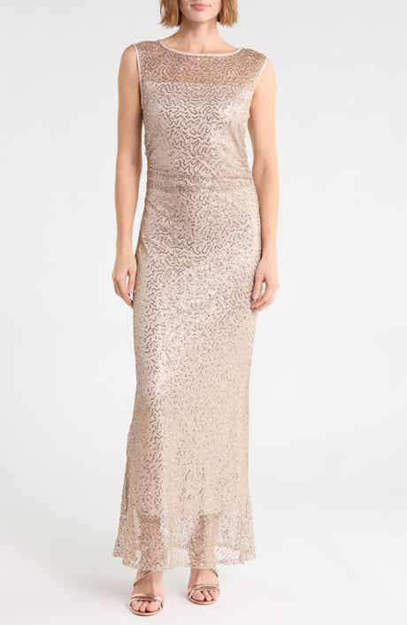 Ruched Sleeveless Sequin Dress