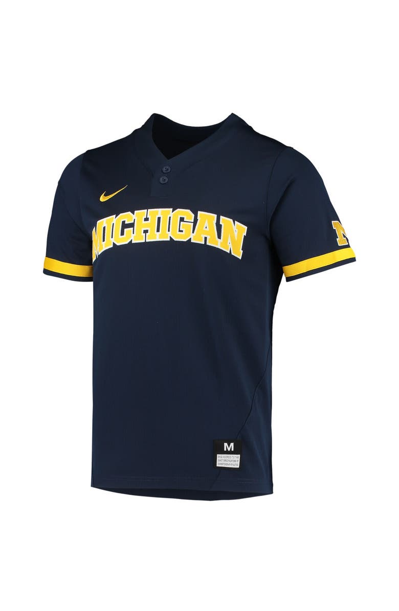 Nike Men's Nike Navy Michigan Wolverines Replica 2-Button Baseball Jersey, Alternate, color, 
