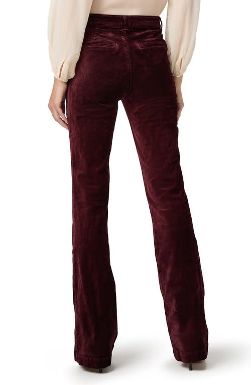 Paige Laurel Canyon High Waist Bootcut Velvet Pants In Red