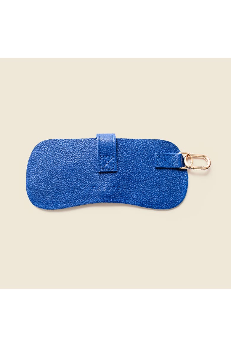 Leather Sunglasses Case with Key Ring, Alternate, color, Cobalt Blue